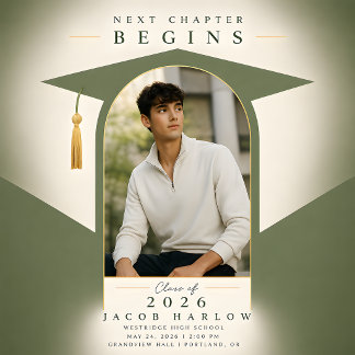Cartão de Foto de Anúncio de Formatura
