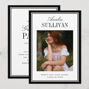 Cartão de Foto de Anúncio de Formatura Clássico e 