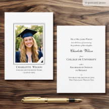 Cartão de Foto de Anúncio de Graduação Clássico 20