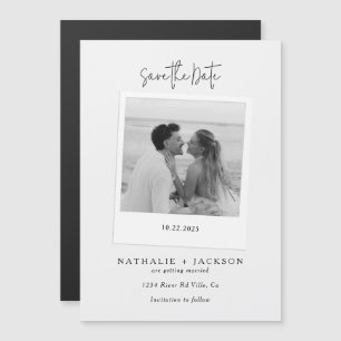 Cartão de Foto de Casal Casamento Salve a Data Mag