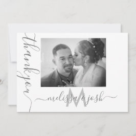 Cartão de Foto de Casal de Noivos Agradecendo com 