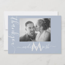 Cartão de Foto de Casal de Noivos Agradecendo com 