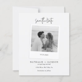 Cartão de Foto de Casal Orçamento Save the Date Ca