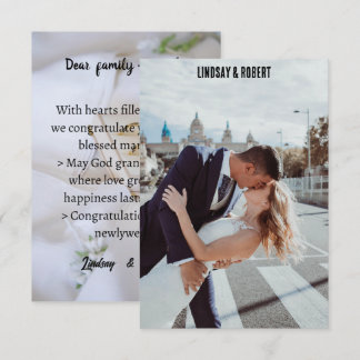 cartão de foto de casamento