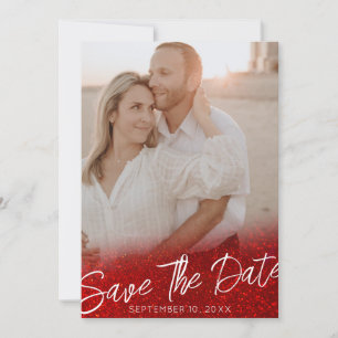 Cartão de Foto de Casamento com Brilho Moderno Sal