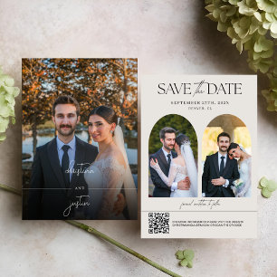 Cartão de Foto de Casamento com Código QR em Scrip