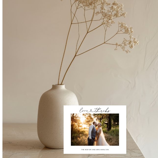 Cartão de Foto de Casamento com Roteiro de Coração (Criador carregado)
