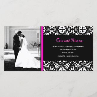 cartão de foto de casamento DAMASCO ROSA 311