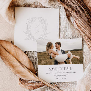 Cartão de Foto de Casamento Jacquard Crest Save th