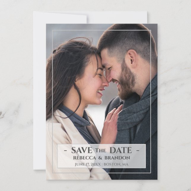 Cartão de Foto de Casamento para Salvar a Data Mod (Frente)