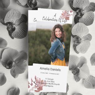 Cartão de Foto de Celebração da Vida de Orquídea R