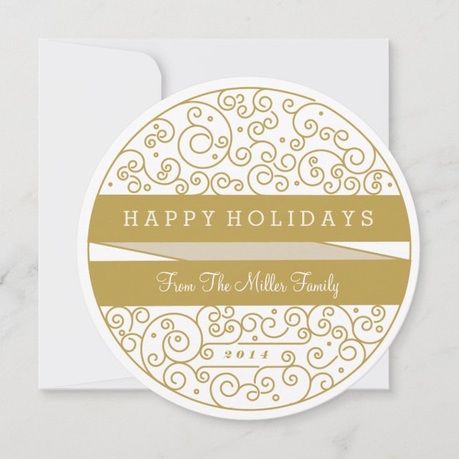 Cartão de Foto de Enfeite de Natal (Frente)