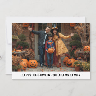 Cartão de foto de família Feliz Halloween, Hallowe