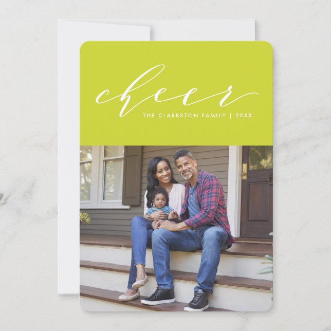 Cartão de foto de feriado com script divertido e a (Frente)