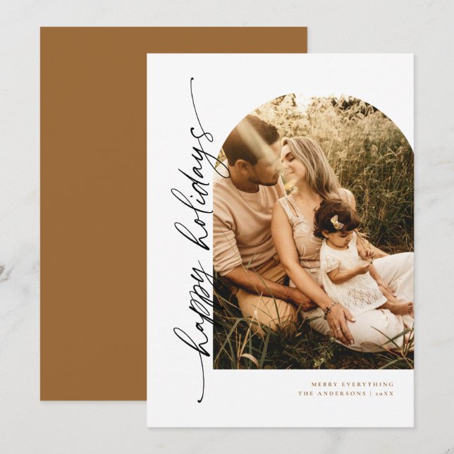 Cartão de Foto de Férias com Letra de Arquitetura  (Frente/Verso)