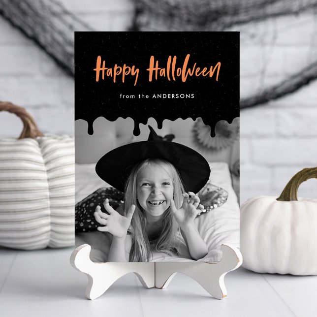 Cartão de Foto de Halloween Sangrando (Criador carregado)