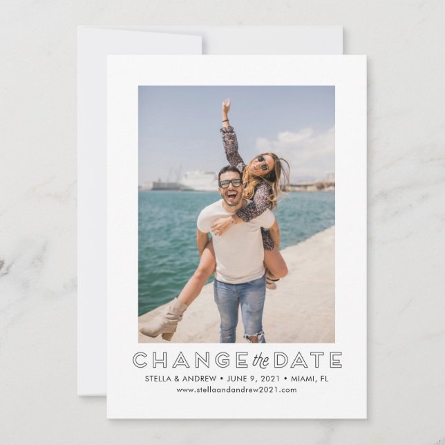 Cartão de Foto de Mudança de Data (Frente)