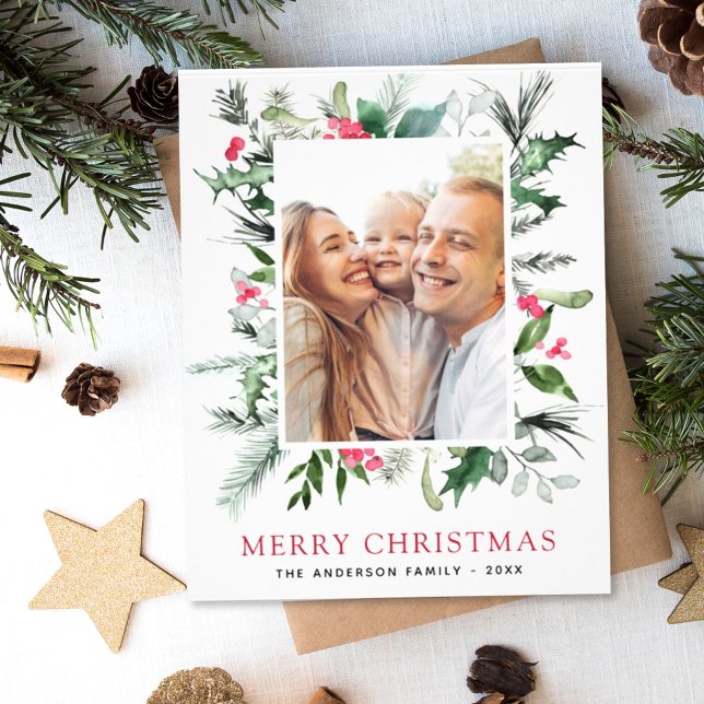 Cartão de Foto de Natal Alegre dentro do Orçamento (Criador carregado)