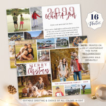 Cartão de Foto de Natal com Orçamento para um Ano