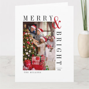 Cartão de Foto de Natal da Família Roteiro Moderno