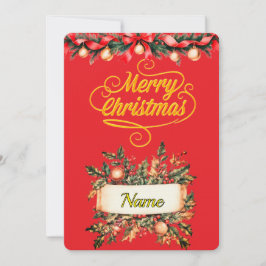 Cartão de Foto de Natal Elegante Escrito a Ouro