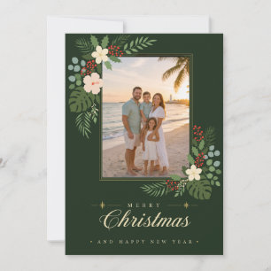 Cartão de Foto de Natal Elegante Havaiano