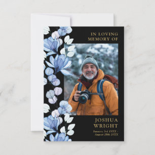 Cartão de Foto de Oração Funerária Memorial Floral