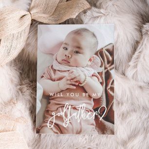 Cartão de foto de proposta de Padrinho contemporân