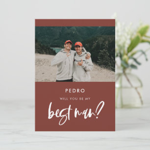 Cartão de foto de proposta de padrinho de terracot