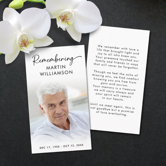 Cartão de Foto do Funeral Lembrando Nome Moderno C (Criador carregado)