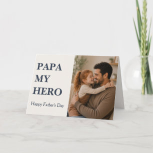 Cartão de Foto do papai moderno meu herói - Dia do