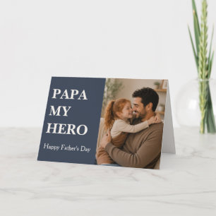 Cartão de foto do papai moderno meu herói - Dia do