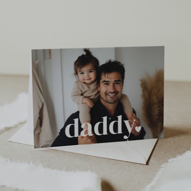 Cartão de Foto do Primeiro Dia dos Pais - Papai Co (Zazzle Daddy Heart - First Father's Day Photo Card)
