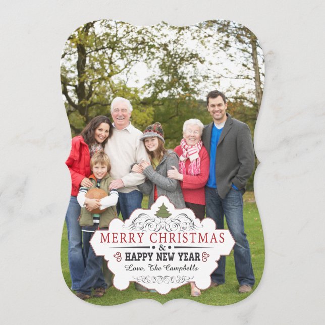 Cartão de Foto em Forma Curva Antiga (Frente)