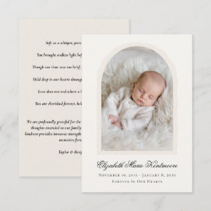 Cartão de Foto Memorial para Bebê Para Sempre em N