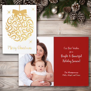 Cartão de Foto Modelo de Árvore de Natal Retroativ