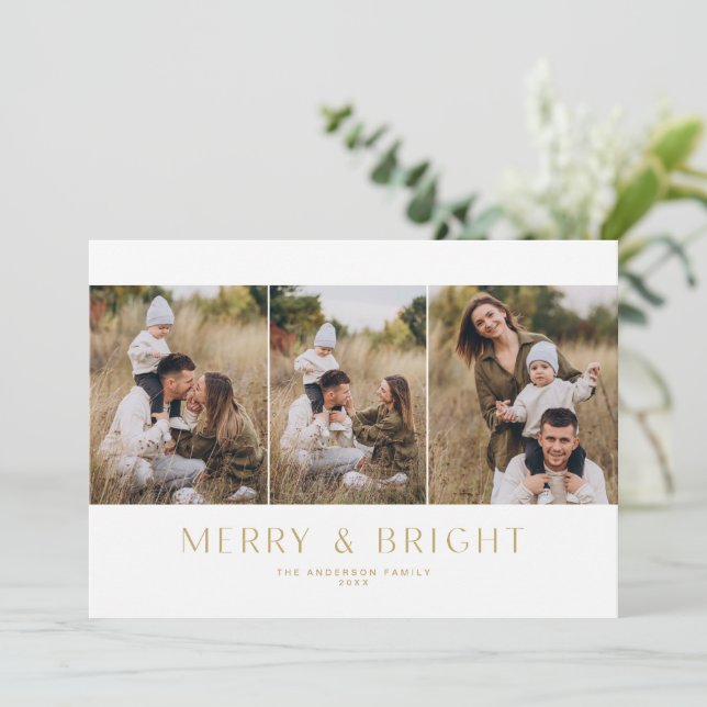 Cartão de Foto Moderno Minimalista 3  (Em pé/Frente)