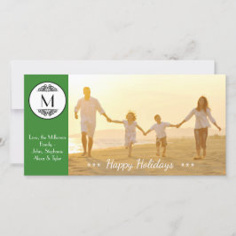 Cartão de Foto - Monograma Verde Vintage