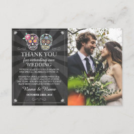 Cartão de Foto Obrigado Caveiras Halloween Gótico