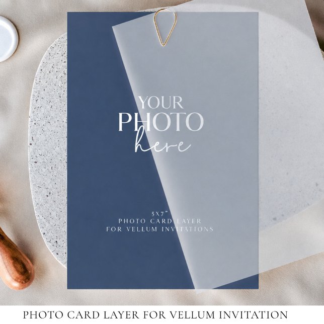 Cartão de Foto para Convite de Casamento em Vellum (Criador carregado)