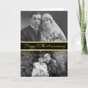 Cartão de Foto Personalizado de 50º Aniversário Fe
