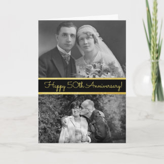 Cartão de Foto Personalizado de 50º Aniversário Fe
