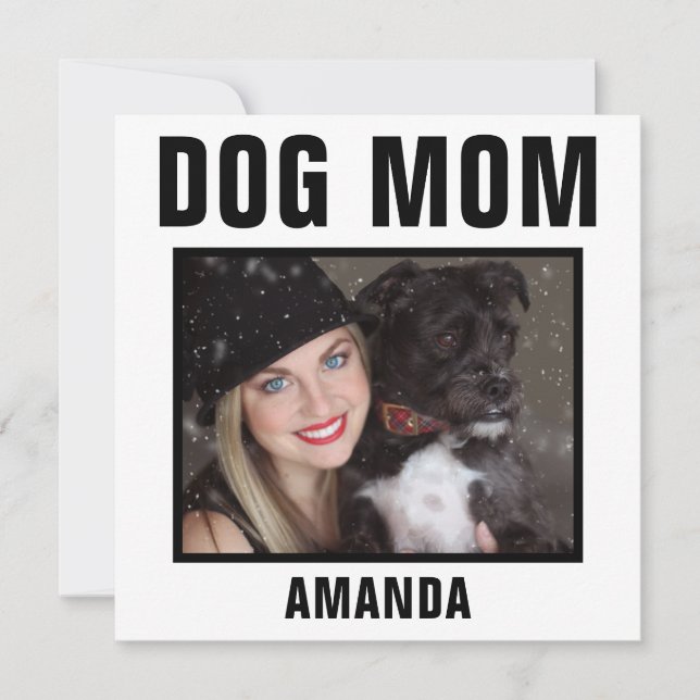 Cartão de Foto Personalizado de Mãe de Cachorro (Frente)