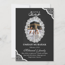 Cartão de Foto Personalizado Umrah Mubarak com Ren