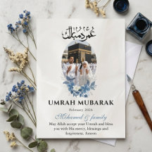 Cartão de Foto Personalizado Umrah Mubarak Islã Pe