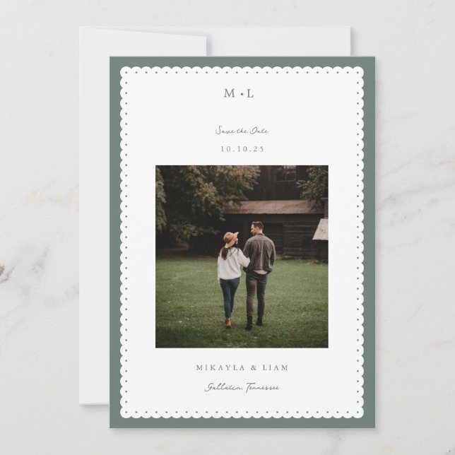 Cartão de Foto Save the Date com Bordas Recortadas (Frente)