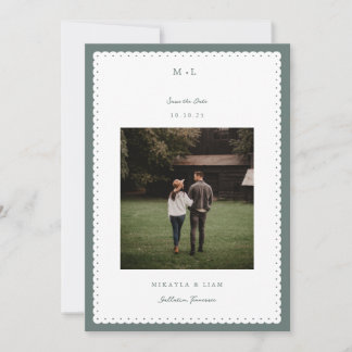 Cartão de Foto Save the Date com Bordas Recortadas