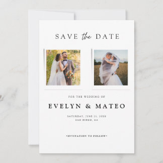 Cartão de Foto Save the Date Moderno