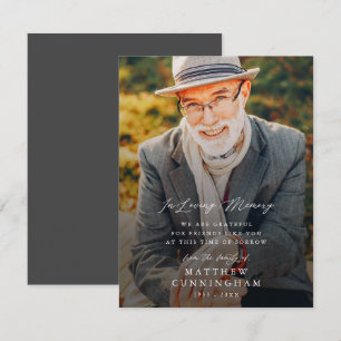 Cartão de Foto Simples Moderno Em Memória Amorosa