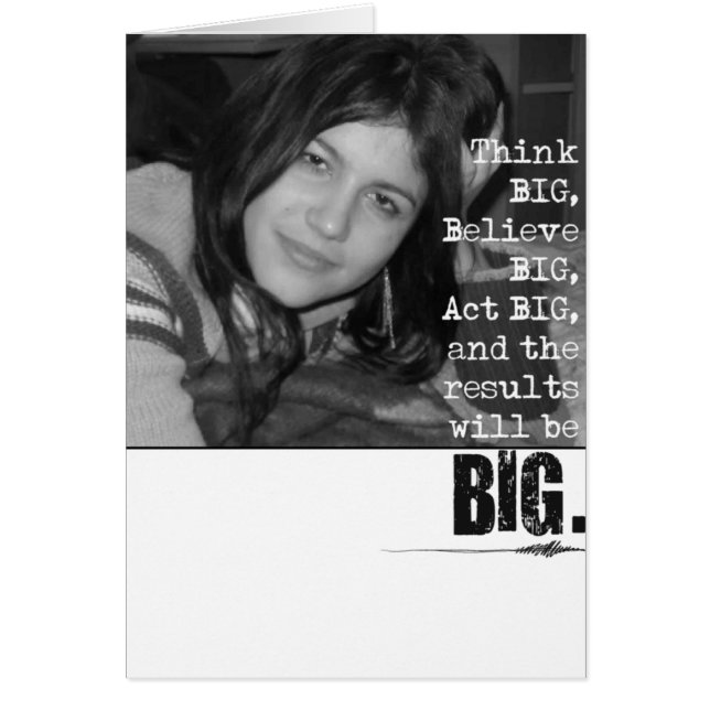 Cartão de foto Think Big. (Frente)
